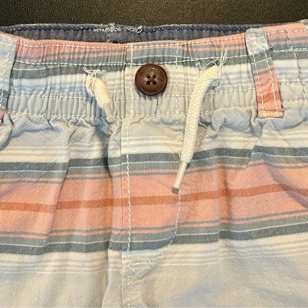 OshKosh Bgosh Toddler Boys Striped Cotton Shorts Blue Orange White 3T 1579